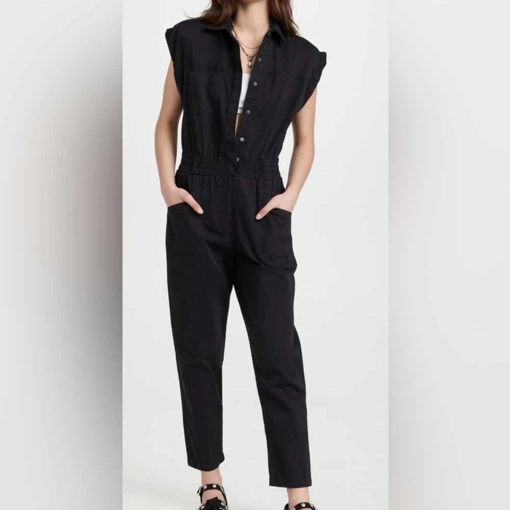 Pistola Rosie Shoulder Padded Jumpsuit Womens XS‎ Canvas Fabric Denim Casual #cc
